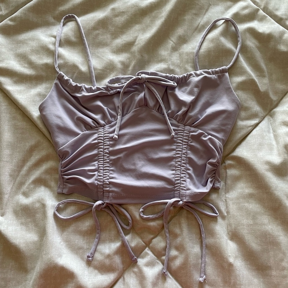 Cropped ruffle top